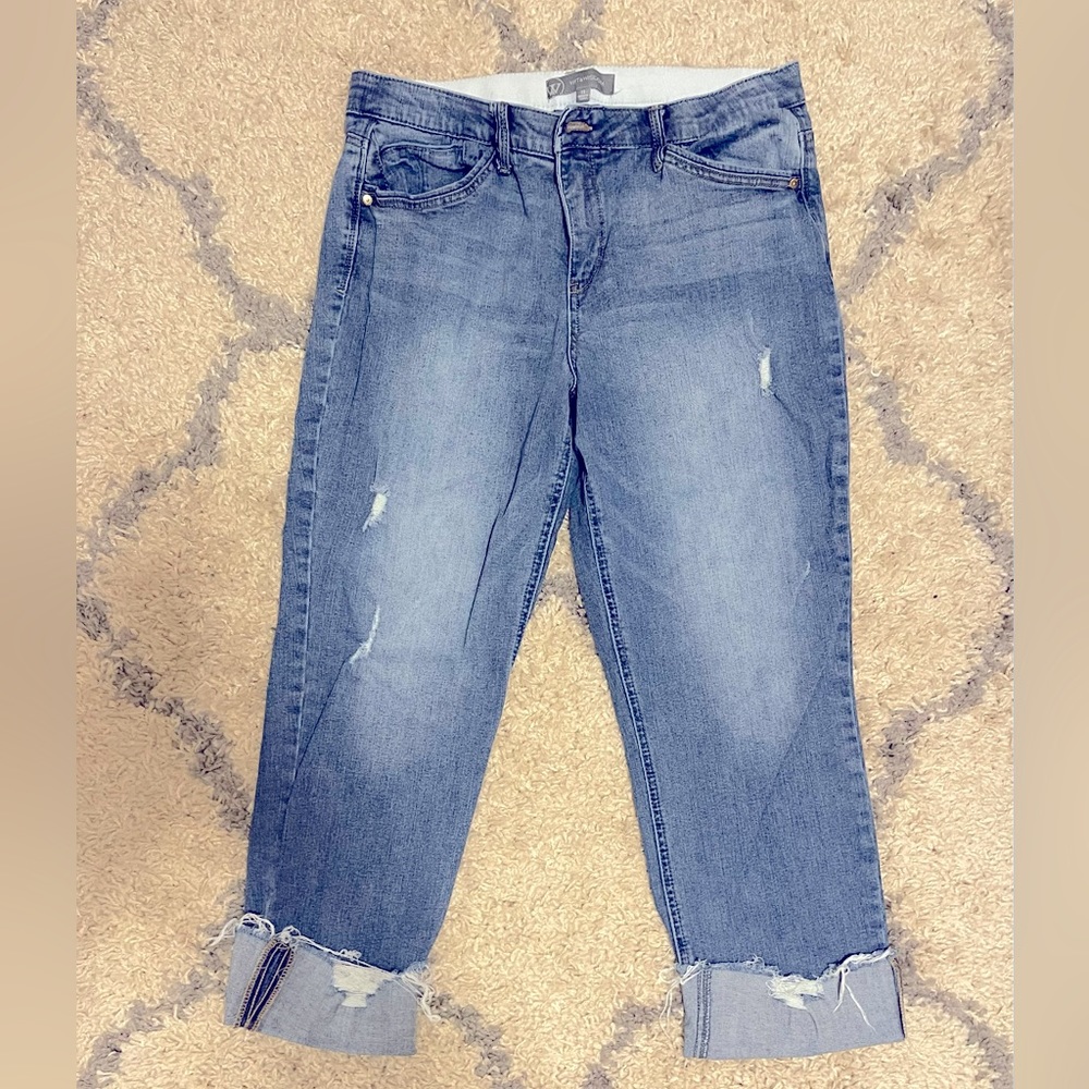 Size 14 Wit & Wisdom ‘Ab’ Solutions Distressed Girlfriend Jeans